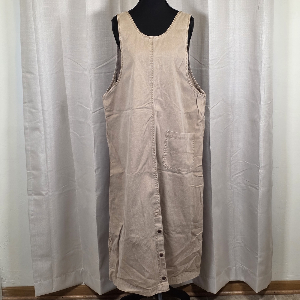 Royal Robbins XL Beige Button Front Cotton Utility Dress